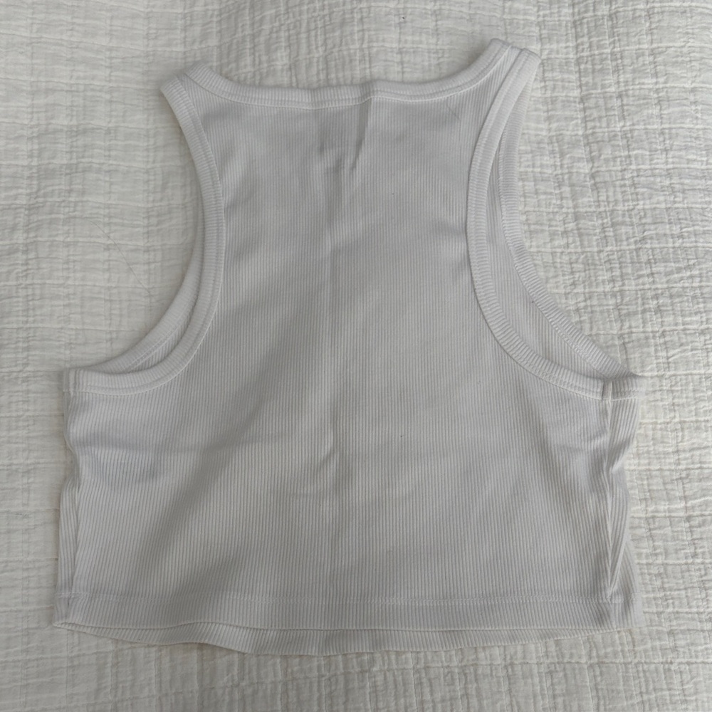 Wild Fable White Ribbed Crop Top - Picture 3 of 3